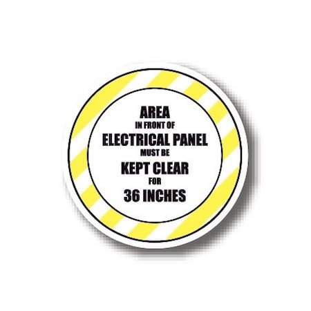 Ergomat 17in CIRCLE SIGNS - Area In Front Of Electrical Panel Must Be Kept Clear For 36 Inches DSV-SIGN 289 #1913 -UEN